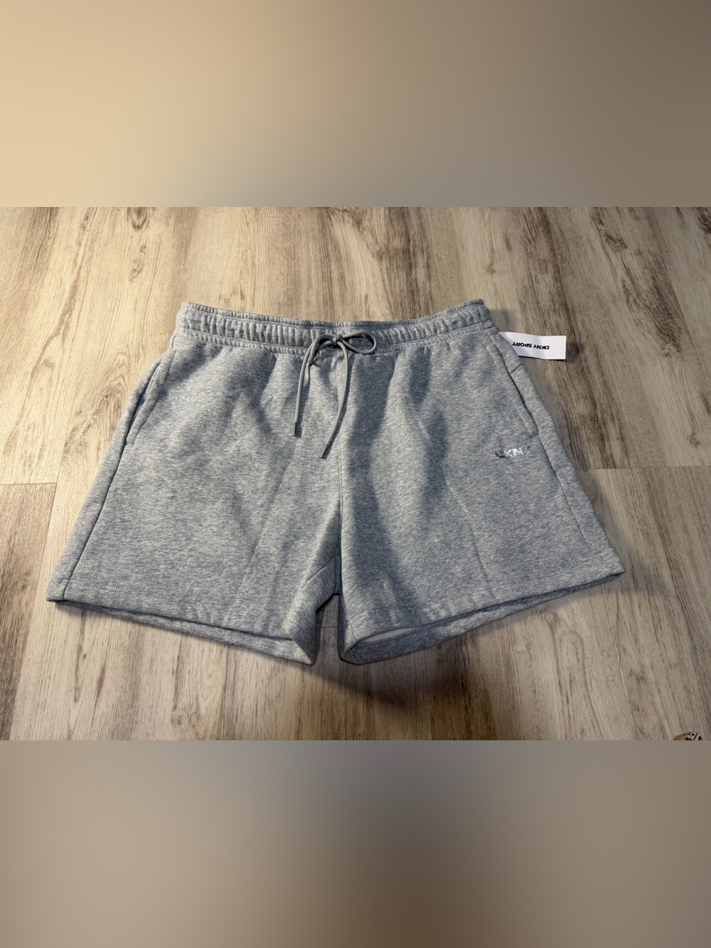 DKNY Light Gray Athletic Fleece Drawstring Shorts